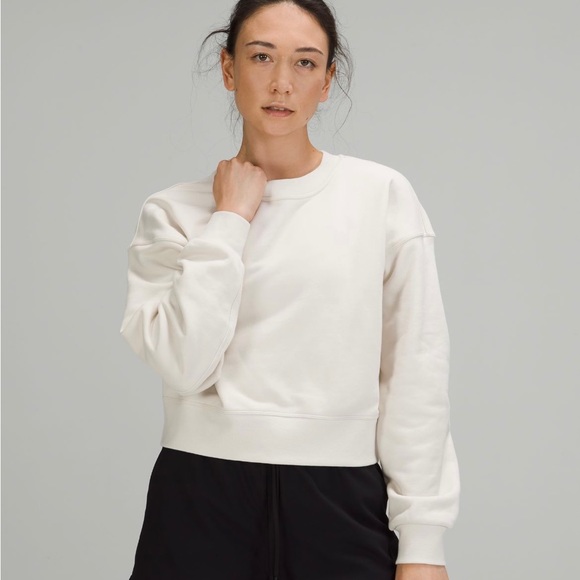 lululemon athletica Tops - Softstreme Perfectly Oversized Cropped Crew In White Opal